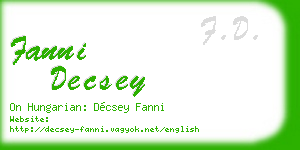 fanni decsey business card